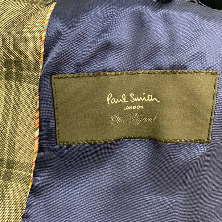 PAUL SMITH The Byard Size 42 Regular Grey & Charcoal Plaid Wool Notch Lapel Suit