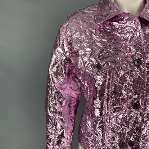 SIES MARJAN Size 2 Lavender Metallic Wrinkled Jacket