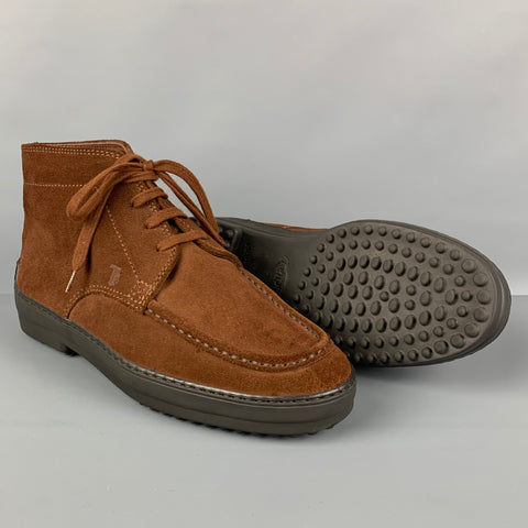 TOD'S Size 7 Brown Suede Chukka Lace Up Shoes