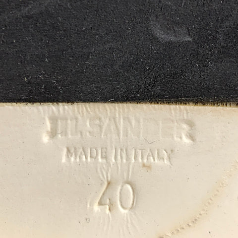 JIL SANDER Size 10 Silver White Leather Contrast Trim Platform Flats