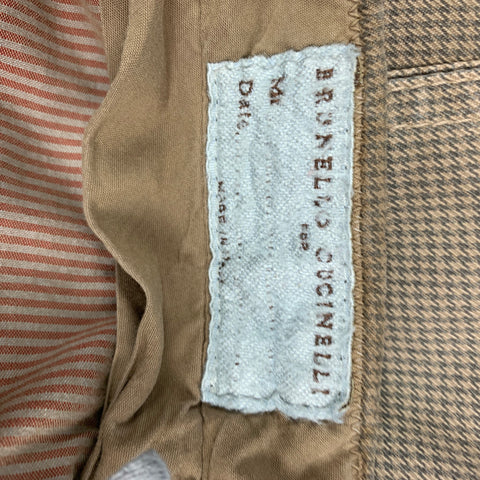 BRUNELLO CUCINELLI Size 30 Brown Houndstooth Cotton Cargo Casual Pants