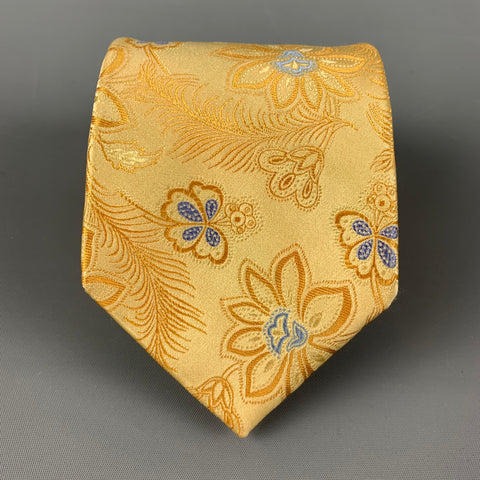 TED BAKER Yellow & Blue Floral Silk Tie