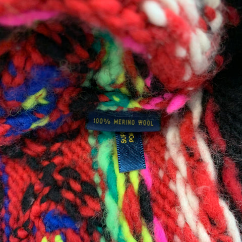 POLO by RALPH LAUREN Size S Multi-Color Merino Wool Chunky Knit Sweater
