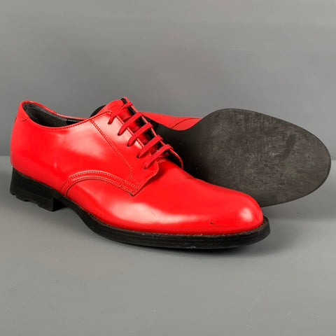 COMME des GARCONS Size 7  Red Leather Lace Up Shoes