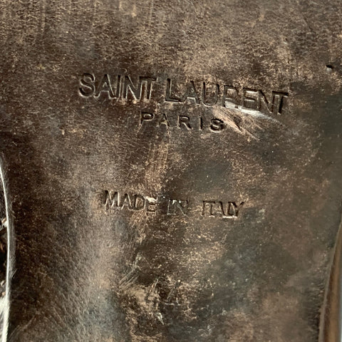 SAINT LAURENT Size 11 Brown Western Boots