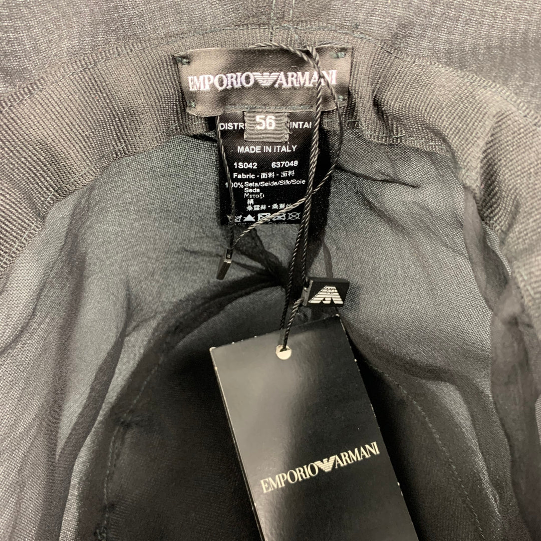 EMPORIO ARMANI Sombrero de pescador de seda transparente negro