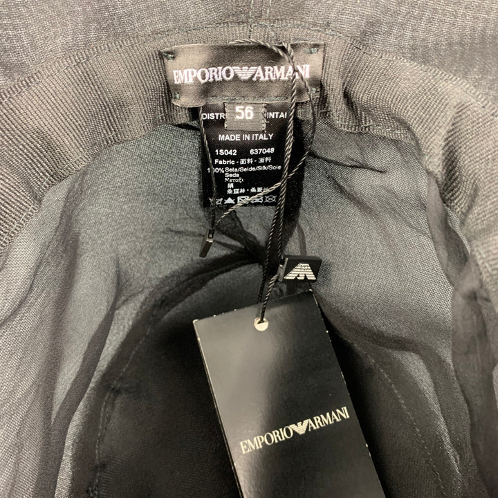 EMPORIO ARMANI Sombrero de pescador de seda transparente negro