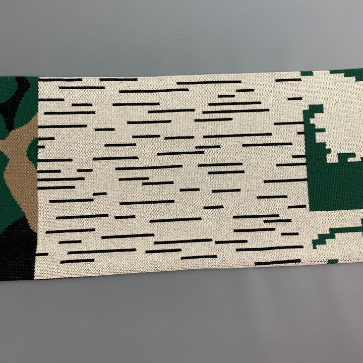 GOSHA RUBCHINSKIY Multi-Color Camoflage Cotton Blend Knitt Scarf