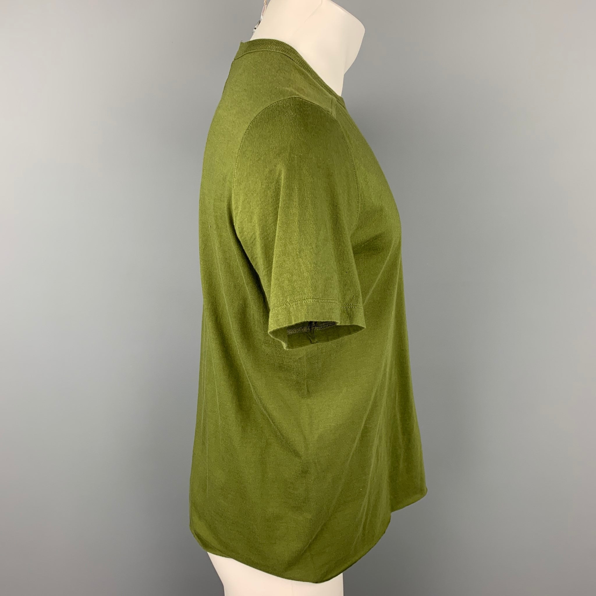 RICK OWENS SISYPHUS F/W 18 Size L Olive Cotton T-shirt – Sui