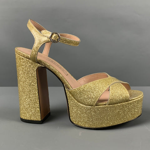 MARC JACOBS Sandalias con plataforma dorada talla 8