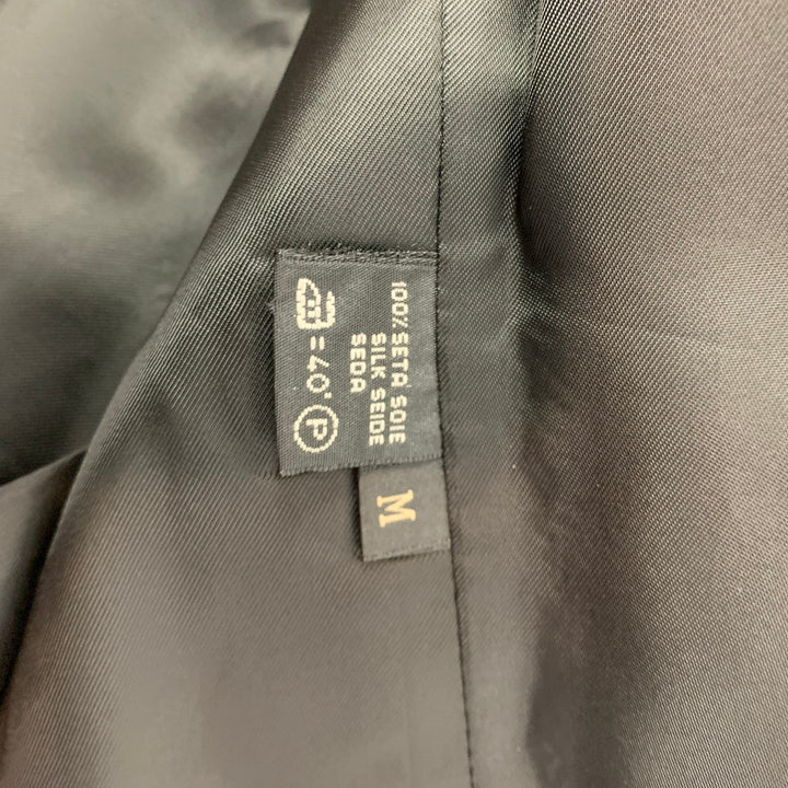 ERMENEGILDO ZEGNA Size M Black & White Dot Print Silk Buttoned Vest
