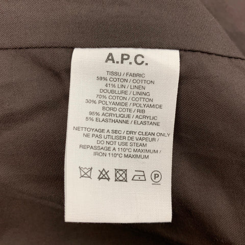 A.P.C. Size XS Brown Velvet Cotton Bomber Jacket