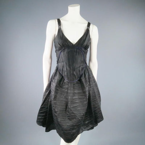 COSA NOSTRA par Jeffrey Sebelia Taille M Ensemble veste et robe en mélange de soie texturée noire