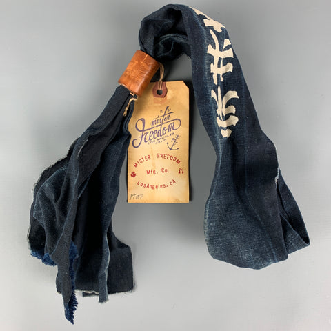 MISTER FREEDOM Indigo Distressed Canvas Leather Tie