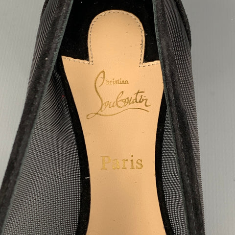 CHRISTIAN LOUBOUTIN Galativi Size 7 Black Suede Pointed Toe Flats