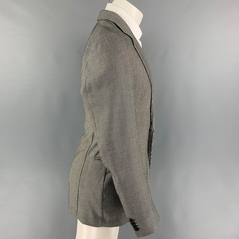 ARMANI COLLEZIONI Taille 40 Manteau de sport pied-de-poule noir blanc