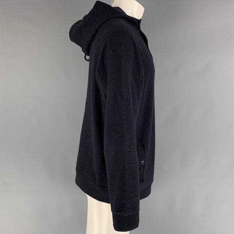 LOUIS VUITTON Size M Navy Textured Hooded Sweatshirt
