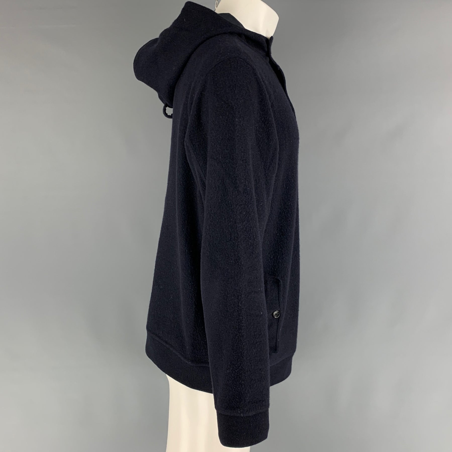 LOUIS VUITTON Size M Navy Textured Hooded Sweatshirt – Sui Generis
