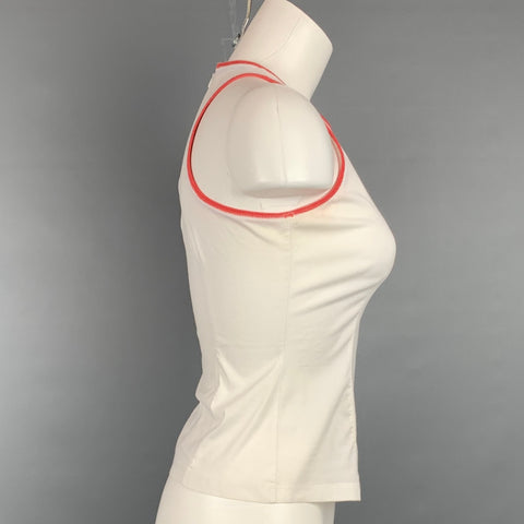 BRUNELLO CUCINELLI Taille S Haut décontracté en coton mélangé blanc et rouge