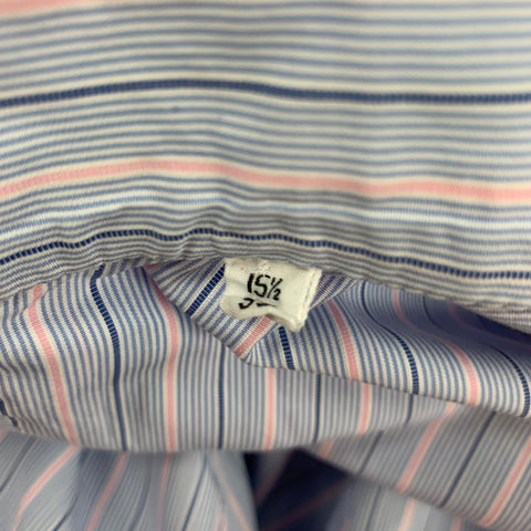 KITON Size M Blue Pink Stripe Long Sleeve Shirt