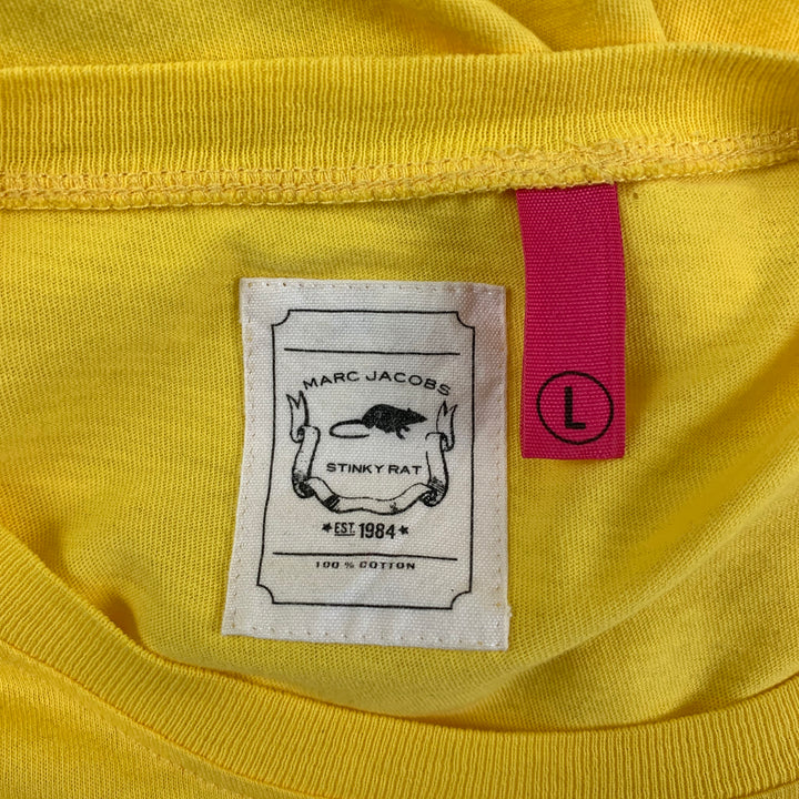MARC JACOBS Stinky Rat Size L Yellow Cotton Long Sleeve T-shirt