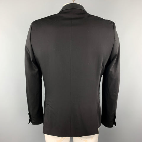 THE KOOPLES Size 40 Black Wool Shawl Collar Single Button Sport Coat