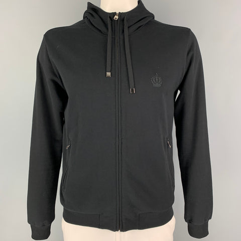 DOLCE & GABBANA Size 40 Black Cotton Hoodie Jacket