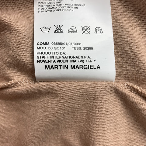 MARTIN MARGIELA Size L Tan Aids Fight Graphic Cotton V-Neck T-shirt