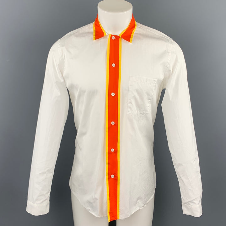 PRADA Size M White Cotton Button Up Long Sleeve Shirt