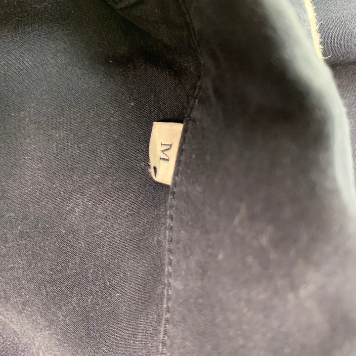 OFFICINE GENERALE Camisa de manga corta Camp de mezcla de algodón azul marino talla M