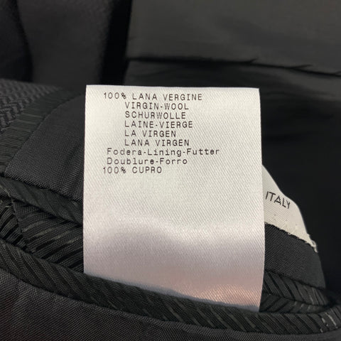 GIORGIO ARMANI Talla 40 Abrigo deportivo con solapa de muesca de lana de lana en espiga negro