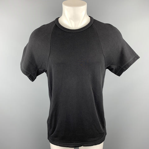 THEORY Size S Black Cotton Short Sleeve Sweatshirt