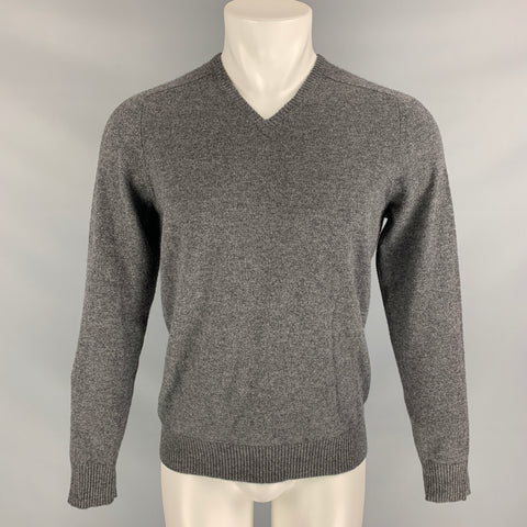RRL by RALPH LAUREN Size M Grey Knitted Cashmere V-Neck Pullover