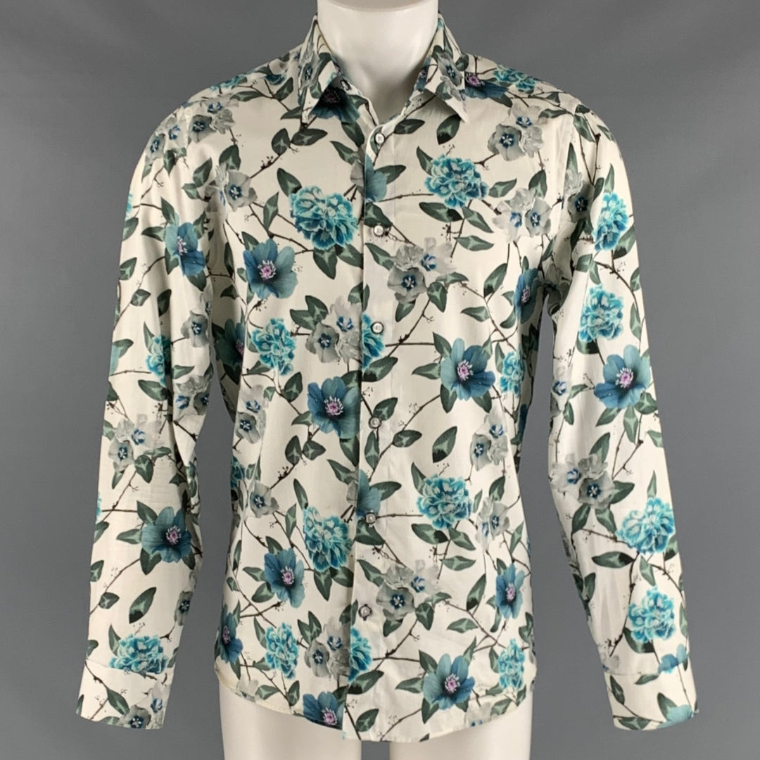 ted baker blue floral shirt