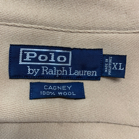 POLO by RALPH LAUREN Size XL Beige Brown Wool Suede Long Sleeve Shirt