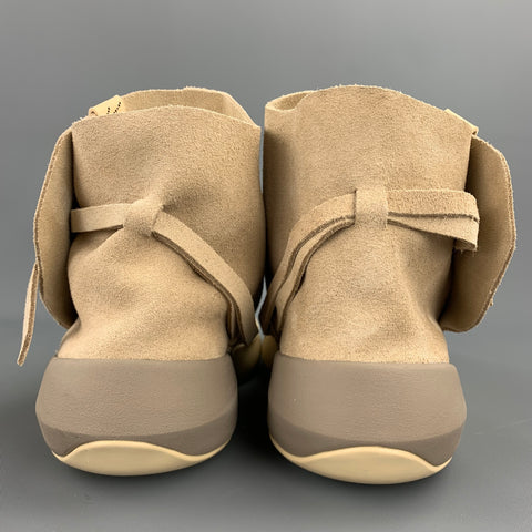 VISVIM Gila Talla 10 Zapatillas altas tipo mocasín de ante beige