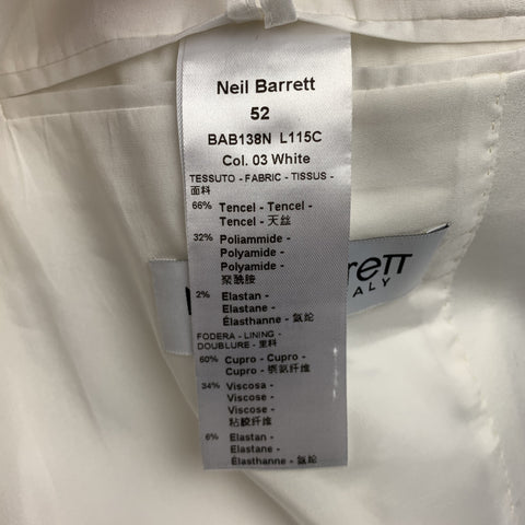 NEIL BARRETT Size 42 White Tencel Blend Peak Lapel Sport Coat
