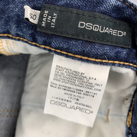 DSQUARED2 Size 34 Indigo Wash Cotton Button Fly Shorts