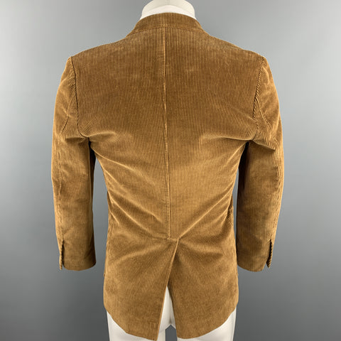MAISON KITSUNE Size 36 Light Brown Corduroy Notch Lapel Brass Button Blazer