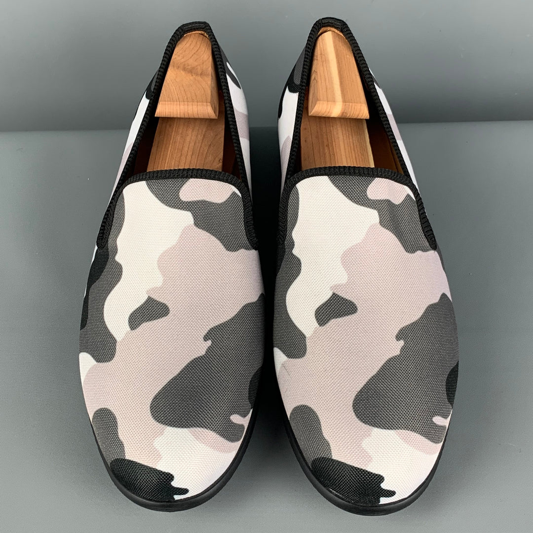 DUKE + DEXTER Size 11 Grey White Camouflage Canvas Slip On  display picture 1