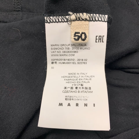 MARNI Taille M T-shirt à manches courtes en coton à bordure contrastée noir orange