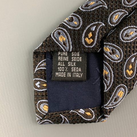 MICKY Black Blue Paisley Silk Tie
