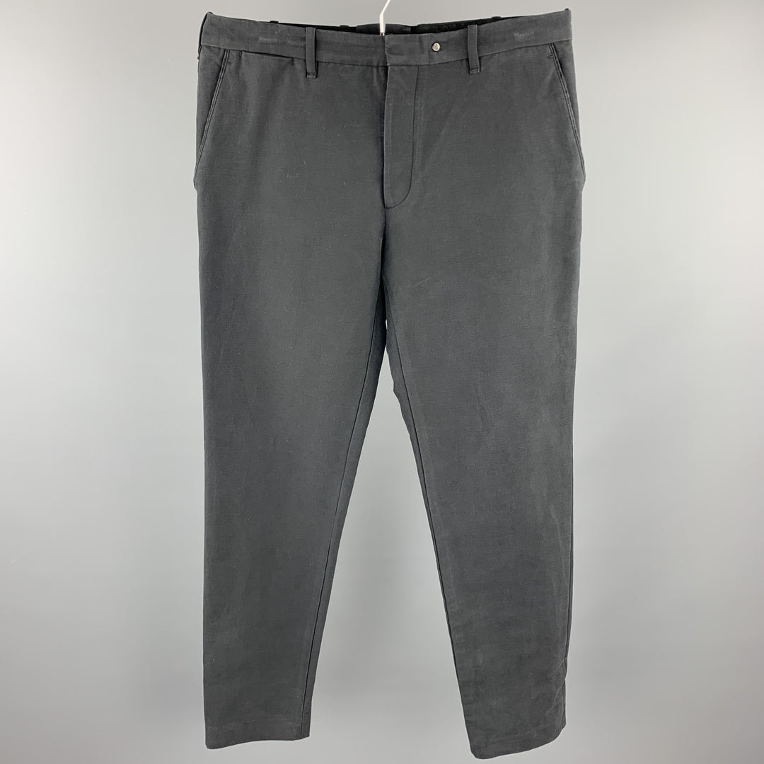 RAG & BONE Size 33 Charcoal Cotton / Nylon Zip Fly Casual Pants