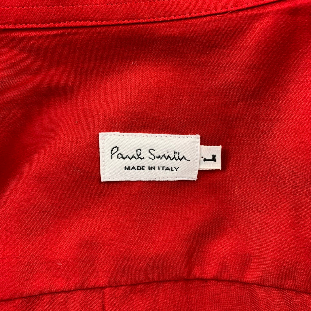 PAUL SMITH Camisa de manga larga con botones de algodón bordado rojo talla L