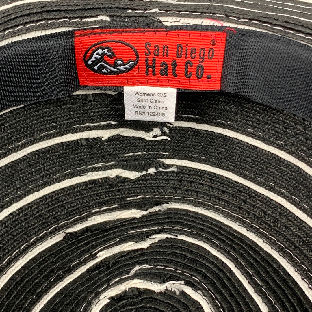 SAN DIEGO HAT Co. One Size Black & White Stripe Polyester Paper Hat