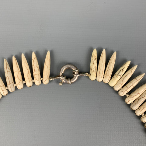 VINTAGE Cream White Buffalo Turquoise Necklace