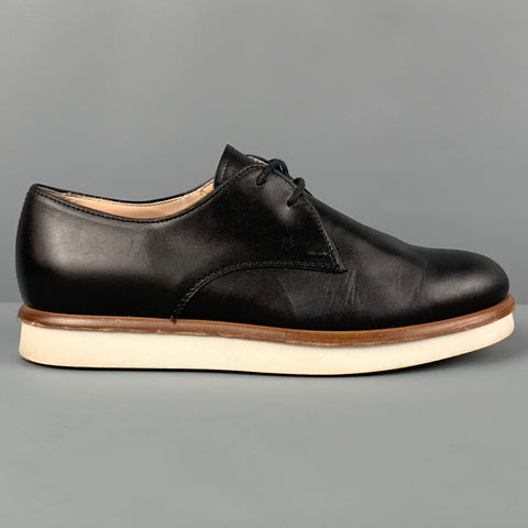 TOD'S Zapatos con cordones de cuero negro talla 6.5