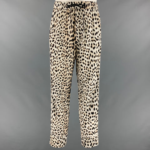 3.1 PHILLIP LIM Size M White Black Animal Print Pajama Set