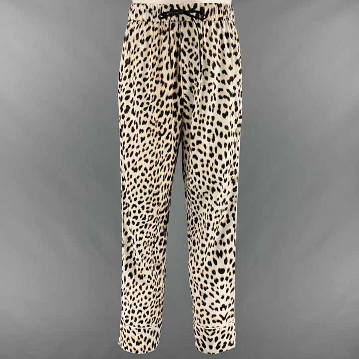 3.1 PHILLIP LIM Size M White Black Animal Print Pajama Set