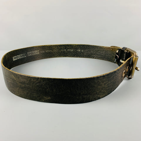 DIESEL Size 36 Black Leather Belt